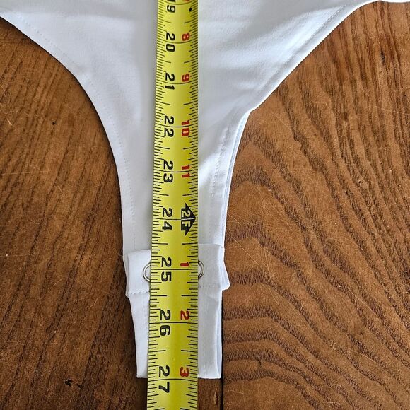 Cyanstyle White One-Piece Bodysuit – Women's Medium – Stretchy Yoga Unitard NWT - Picture 4 of 7